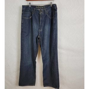Axist Mens Jeans Size 36W x 30L Dark Blue Straight Leg Dark Wash Mid-Rise Denim